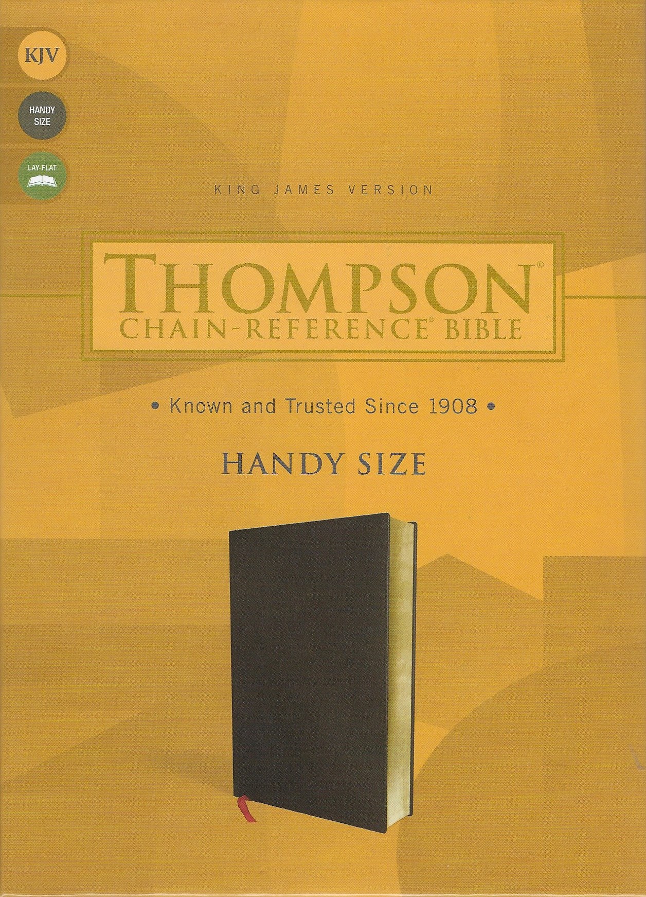 KJV THOMPSON CHAIN - HANDY SIZE Black Bonded Leather